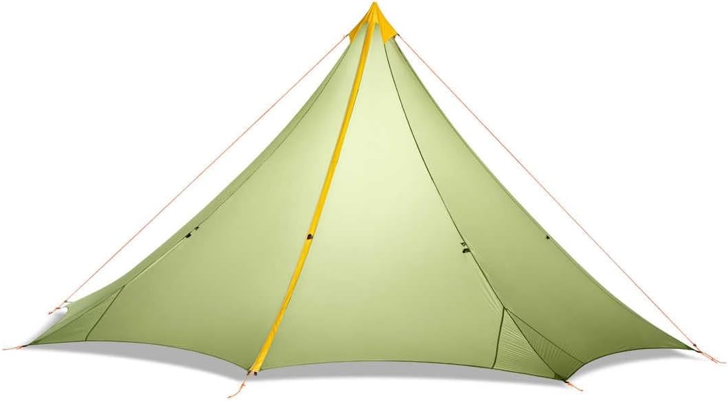 Pyramid Tarp Tent, 4 Person, Ultralight, 20D Silicone Nylon, for Camping, Backpacking, Hiking