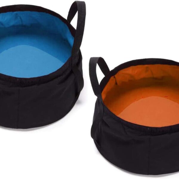 2 Pack Foldable Bucket with Handle 2 Gallon for Camping and Fishing