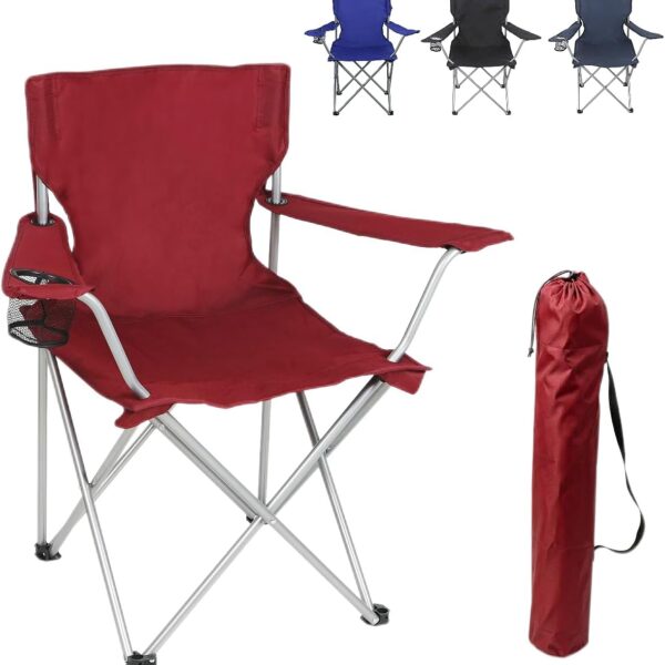 Folding Camping Chair With Cup Holder For Lawn Use