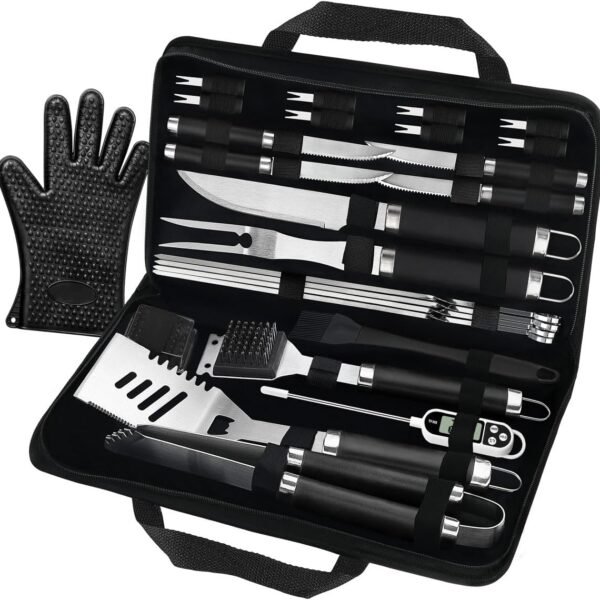 26PCS BBQ Grill Accessories Stainless Steel Tools Set with Storage Bag